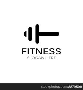 gym fitness silhouette logo and barbell.Design for fitness gym and barbell,using vector design