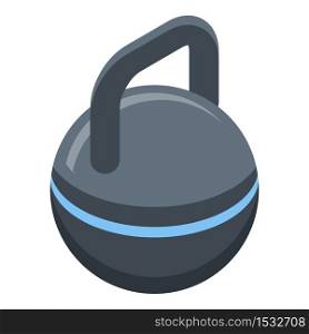Gym kettlebell icon. Isometric of gym kettlebell vector icon for web design isolated on white background. Gym kettlebell icon, isometric style