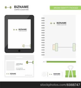 Gym rod Business Logo, Tab App, Diary PVC Employee Card and USB Brand Stationary Package Design Vector Template
