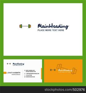Gym rod Logo design with Tagline & Front and Back Busienss Card Template. Vector Creative Design