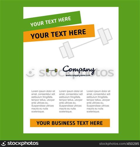Gym rod Title Page Design for Company profile ,annual report, presentations, leaflet, Brochure Vector Background