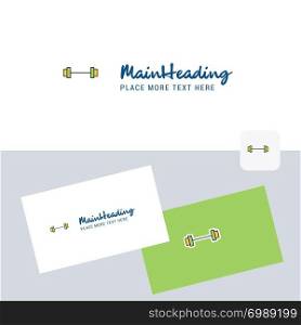 Gym rod vector logotype with business card template. Elegant corporate identity. - Vector