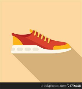 Gym sneaker icon flat vector. Run design. Sport shoe. Gym sneaker icon flat vector. Run design