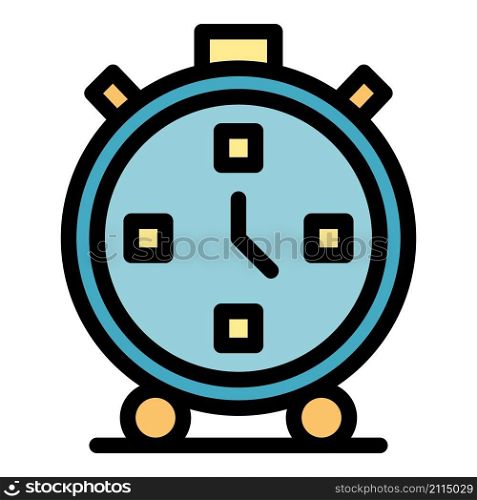 Gym stopwatch icon. Outline gym stopwatch vector icon color flat isolated. Gym stopwatch icon color outline vector