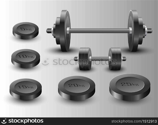 Gym weight icons .Vector illustration
