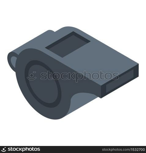 Gym whistle icon. Isometric of gym whistle vector icon for web design isolated on white background. Gym whistle icon, isometric style