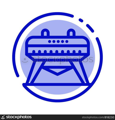 Gymnastic, Gymnastics, Horse Blue Dotted Line Line Icon