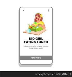 gymnastic kid girl eating lunch vector. young gym, competition childhood, stretching performance gymnastic kid girl eating lunch web flat cartoon illustration. gymnastic kid girl eating lunch vector