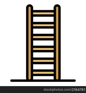 Gymnastic ladder icon. Outline gymnastic ladder vector icon color flat isolated. Gymnastic ladder icon color outline vector