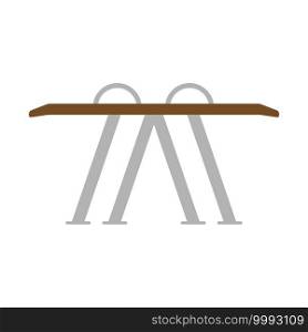 Gymnastic parallel bar sport vector illustration. Horizontal bar silhouette competition gymnast training athlete gym icon. Balance beam workout parallel ring equipment. Power horizontal bar symbol