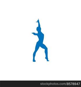 gymnastics woman icon sports logo vector template