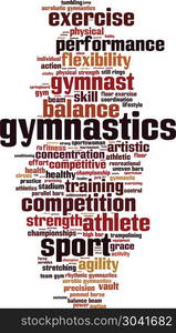 Gymnastics word cloud concept. Vector illustration