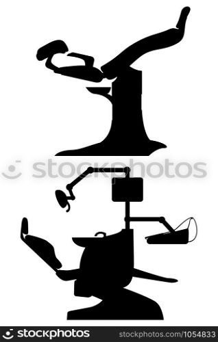 gynecological and dental chair black vector illustration isolated on white background