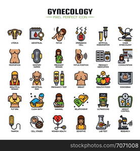 Gynecology , Thin Line and Pixel Perfect Icons