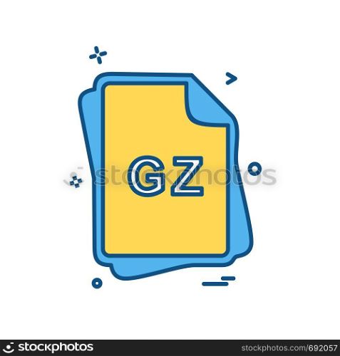 GZ file type icon design vector