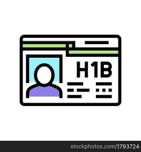 h-1b visa color icon vector. h-1b visa sign. isolated symbol illustration. h-1b visa color icon vector illustration