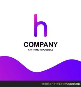 H company logo design with purple theme vector