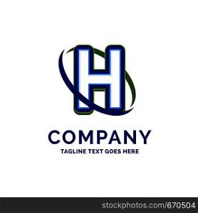 H Company Name Design. Logo Template. Brand Name template Place for Tagline. Creative Logo Design