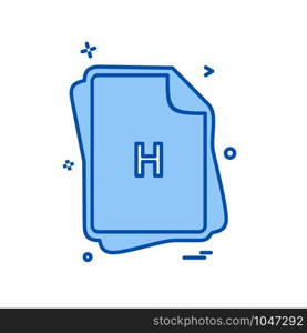 H file type icon design vector