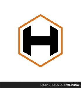 H hexagon logo vector design illustration