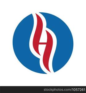 H holistic health and business Letter logo design.