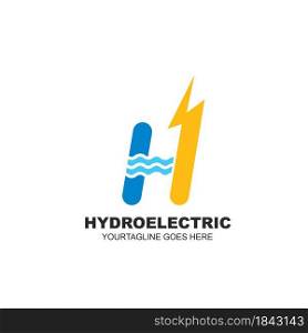 H letter hydroelectric power icon vector concept for hydropower station company design