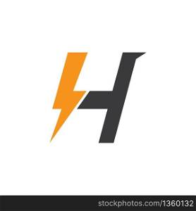 H letter lightning bolt icon logo creative vectorillustration