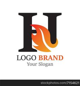 H Letter logo fire creative concept template design