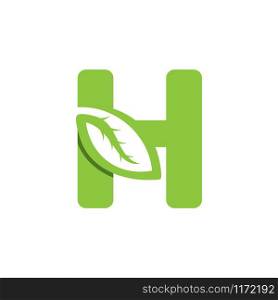 H Letter logo leaf concept template design