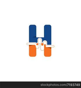 H Letter logo on pulse concept creative template design