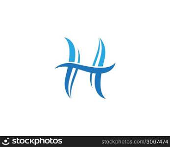 H Letter Water wave Logo Template vector illustration design