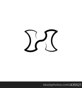 h logo black letter line icon vector sign element