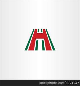 h logo green red logotype symbol