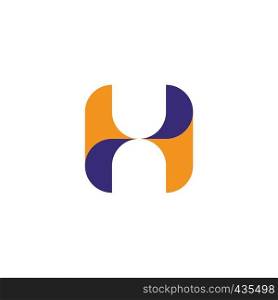 h logo letter blue orange symbol