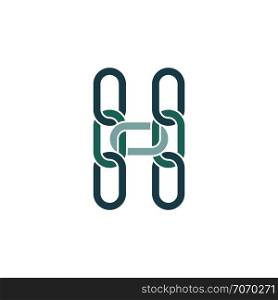 h logo letter link chain vector icon