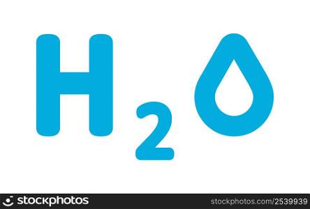 H2o icon. Water formula illustration symbol. Sign hydrogen vector.. H2o icon. Water formula illustration symbol. Sign hydrogen vector.