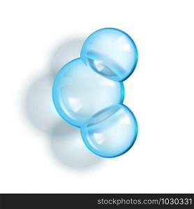 H2O Water Molecule Glossy Chemical Model Vector. Chemistry Science Molecule Structure And Molecular Formula. Hydrogen Atoms And Oxygen Shape Template Concept Realistic 3d Illustration. H2O Water Molecule Glossy Chemical Model Vector