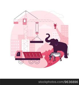 Habitat loss for wild animals abstract concept vector illustration. Wildlife loss, global habitat destruction, wild animals extinction threat, environment, endangered species abstract metaphor.. Habitat loss for wild animals abstract concept vector illustration.