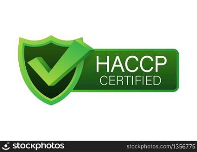 HACCP Certified icon on white background. Vector stock illustration. HACCP Certified icon on white background. Vector stock illustration.