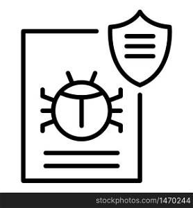 Hacker bug icon. Outline hacker bug vector icon for web design isolated on white background. Hacker bug icon, outline style