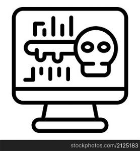 Hacker fraud icon outline vector. System lock. Cyber key. Hacker fraud icon outline vector. System lock