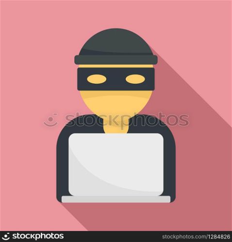 Hacker icon. Flat illustration of hacker vector icon for web design. Hacker icon, flat style