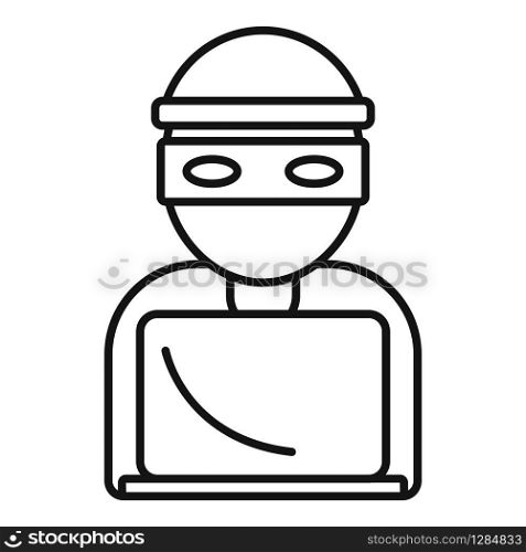 Hacker icon. Outline hacker vector icon for web design isolated on white background. Hacker icon, outline style