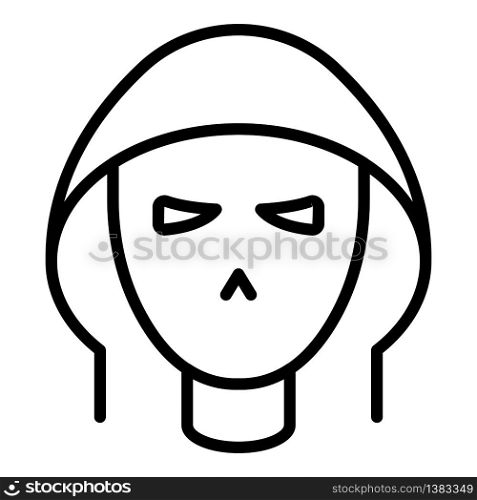 Hacker icon. Outline hacker vector icon for web design isolated on white background. Hacker icon, outline style