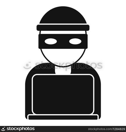 Hacker icon. Simple illustration of hacker vector icon for web design isolated on white background. Hacker icon, simple style