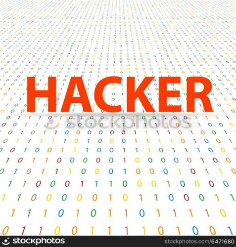 Hacker inscription on a digital background.. Hacker inscription on a digital background. Vector illustration .