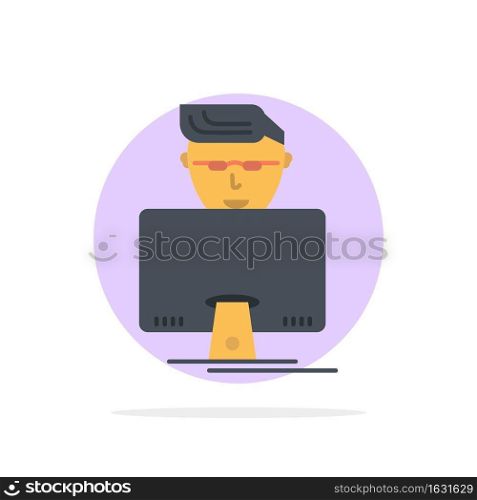 Hacker, User, Gamer, Programmer Abstract Circle Background Flat color Icon