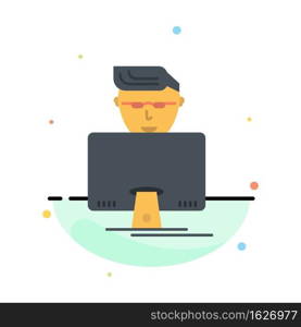 Hacker, User, Gamer, Programmer Abstract Flat Color Icon Template