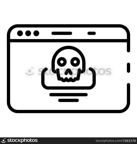 Hacking alert icon. Outline hacking alert vector icon for web design isolated on white background. Hacking alert icon, outline style