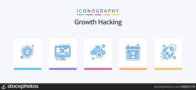 Hacking Blue 5 Icon Pack Including code. hacker. cloud. hack. browser. Creative Icons Design